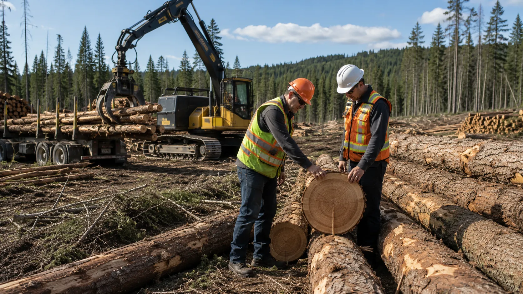 Forestry worker managing timberland for periodic harvest income