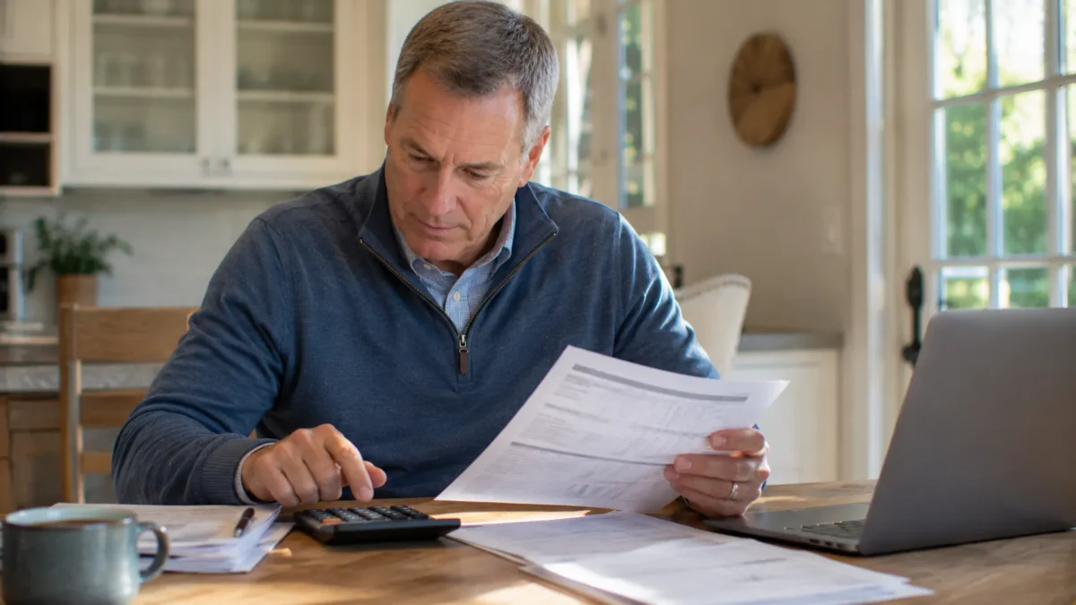 Accredited investor reviewing private investment offering documents