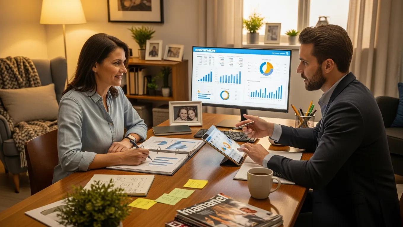Discussion between a person and financial advisor about risk management preferences