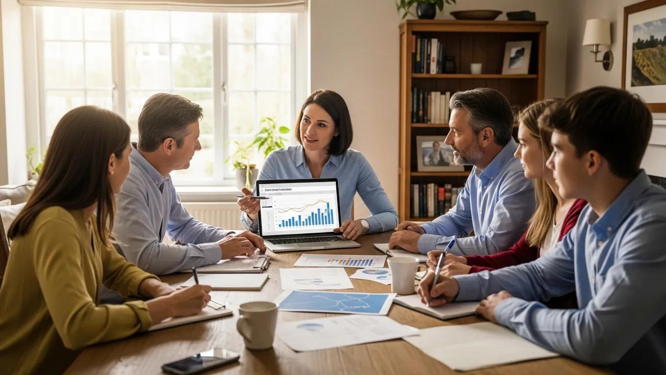 Family discussing advanced tax planning strategies with a tax advisor
