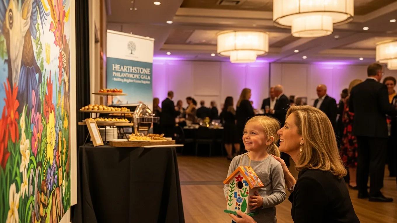 High net worth individual engaging in charitable giving at a community event