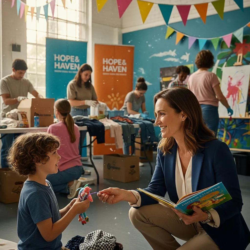 High-net-worth individual engaging in charitable giving at a community event